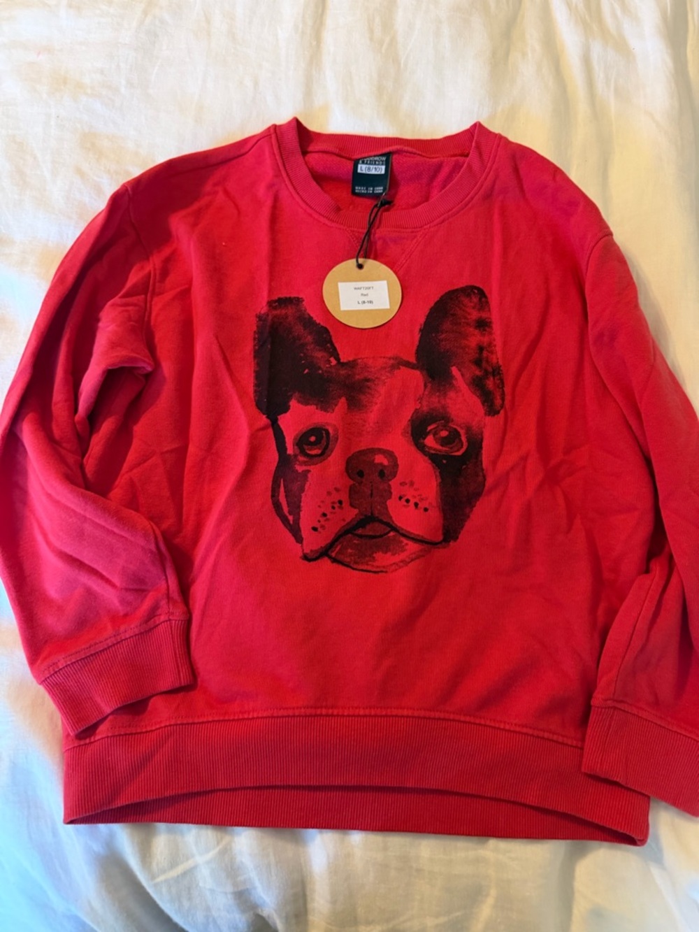 Kids Red Graphic Dog Sweatshirt